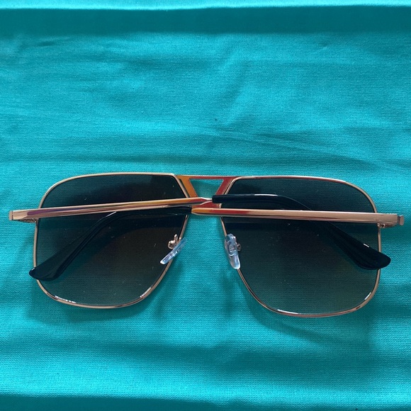 Gold retro gradient men sunglass - Picture 4 of 5
